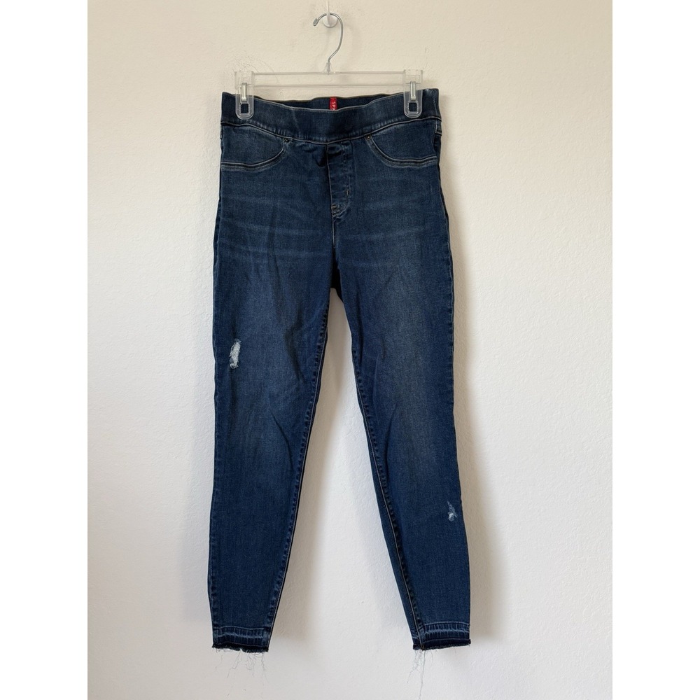 Spanx Jeans Womens Medium Blue Denim Skinny Jegging Mid Rise Pull On Stretch
